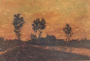 Vincent Van Gogh Landscape at Sunset (nn04) oil